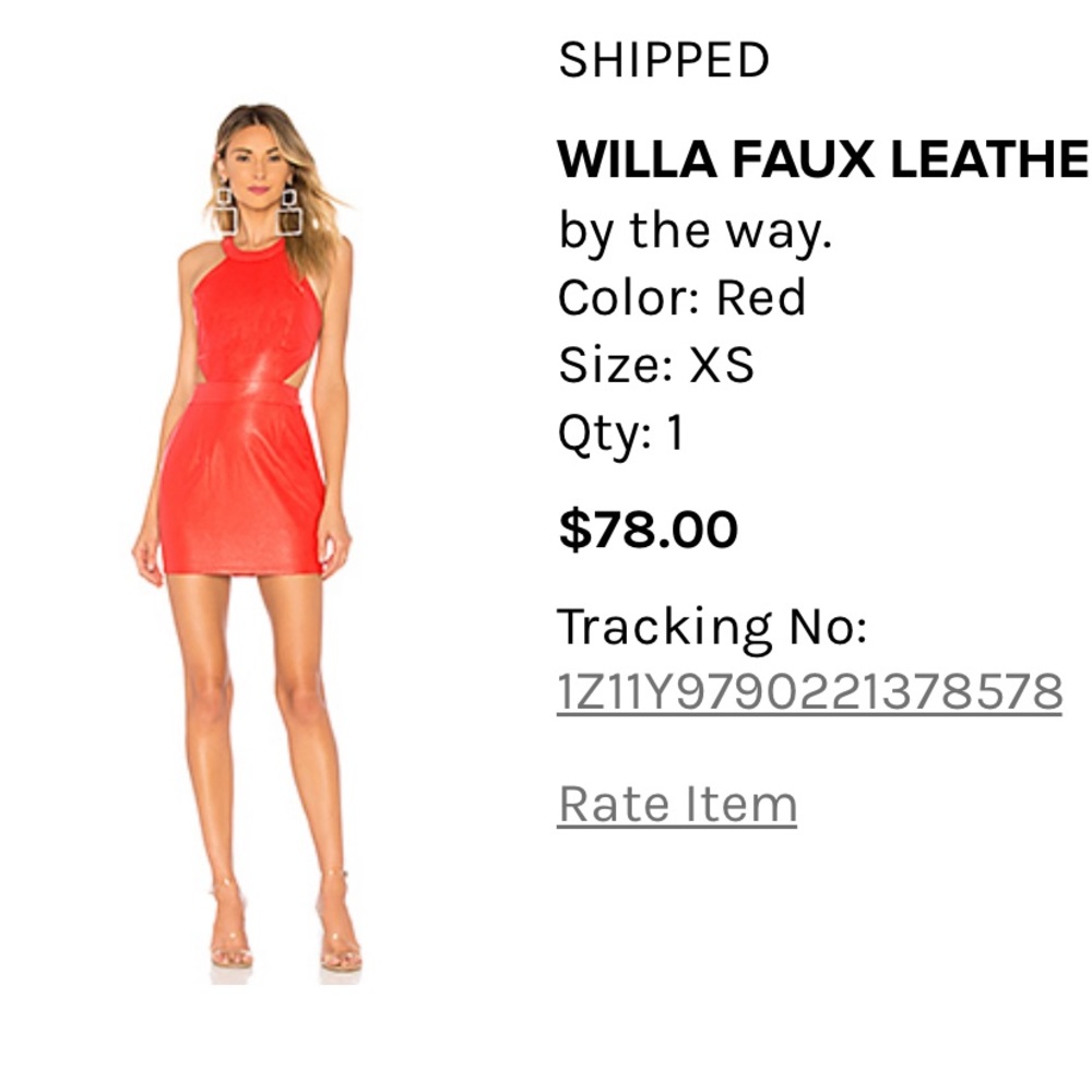 Faux leather mini dress